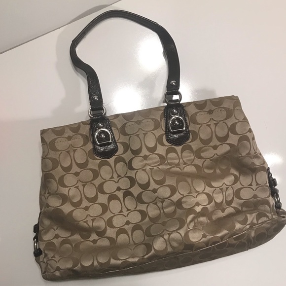 Coach Shoulder Bag Large Classic Brown Design - Picture 11 of 11